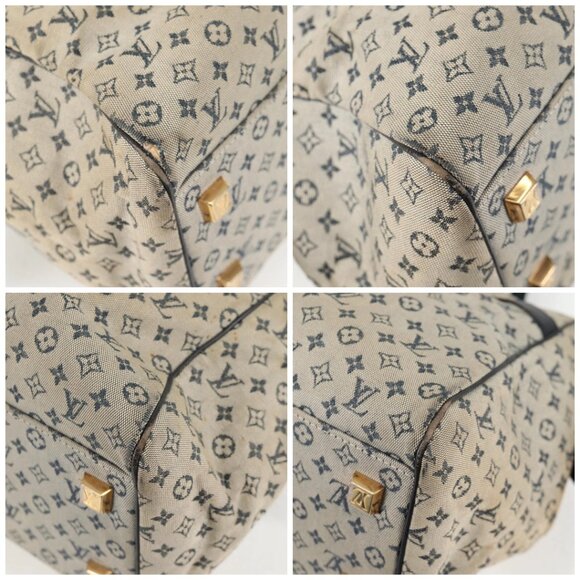 LOUIS VUITTON Monogram Mini Josephine GM Hand Bag Blue LV Auth - Picture 15 of 16